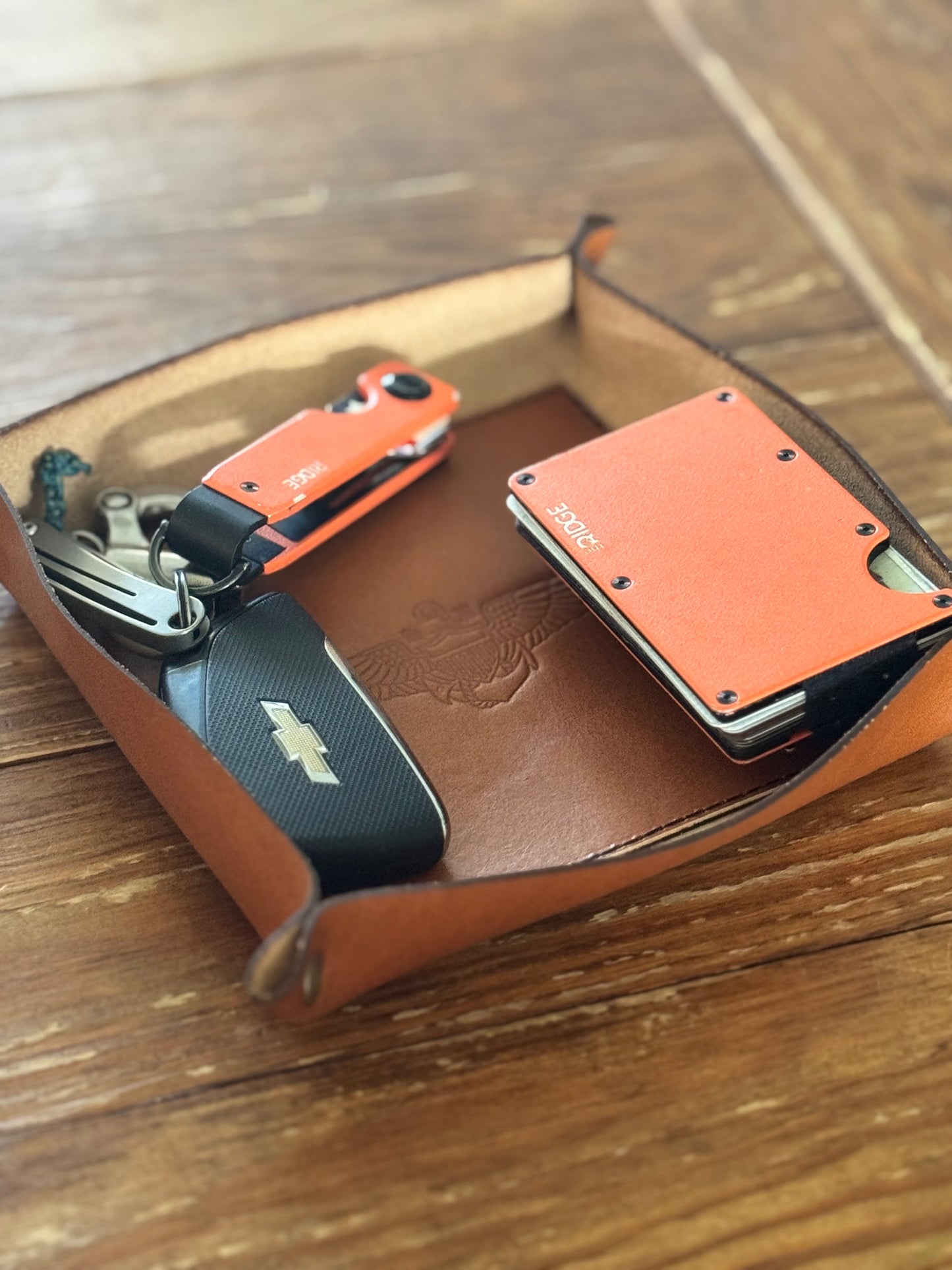 Leather Stamped Valet Tray