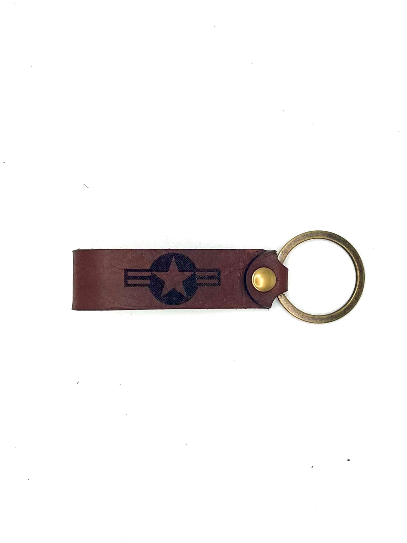 Fly Navy Leather Keychain