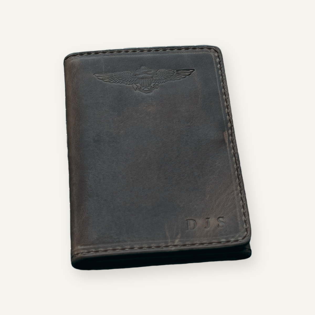 Black Horween Dublin Co-Pilot Trifold 2.0 (digital rendering)