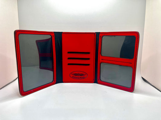 "Co-Pilot" Trifold - Fire Engine Red Cover / Black Liner