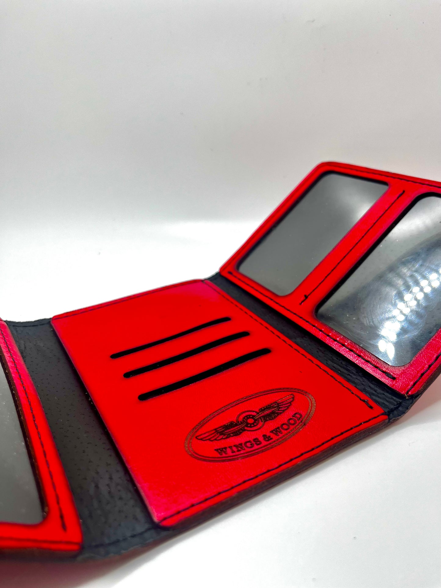"Co-Pilot" Trifold - Fire Engine Red Cover / Black Liner