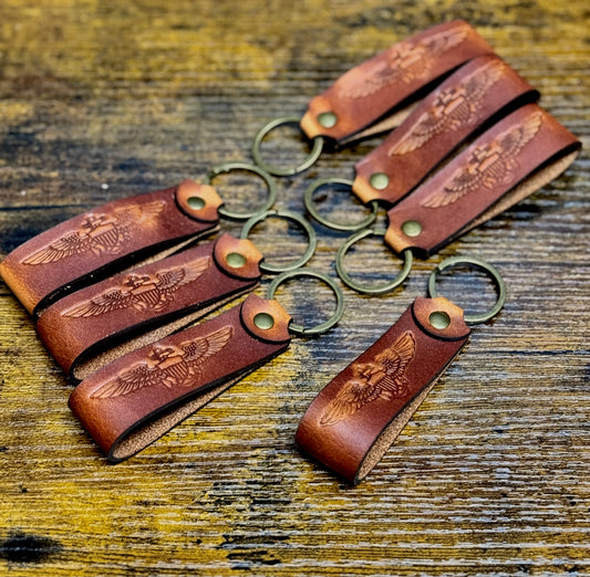 Horween Stamped Naval Aviator's Keychain