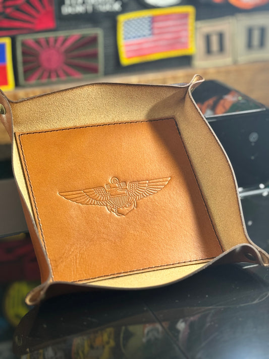 Leather Stamped Valet Tray