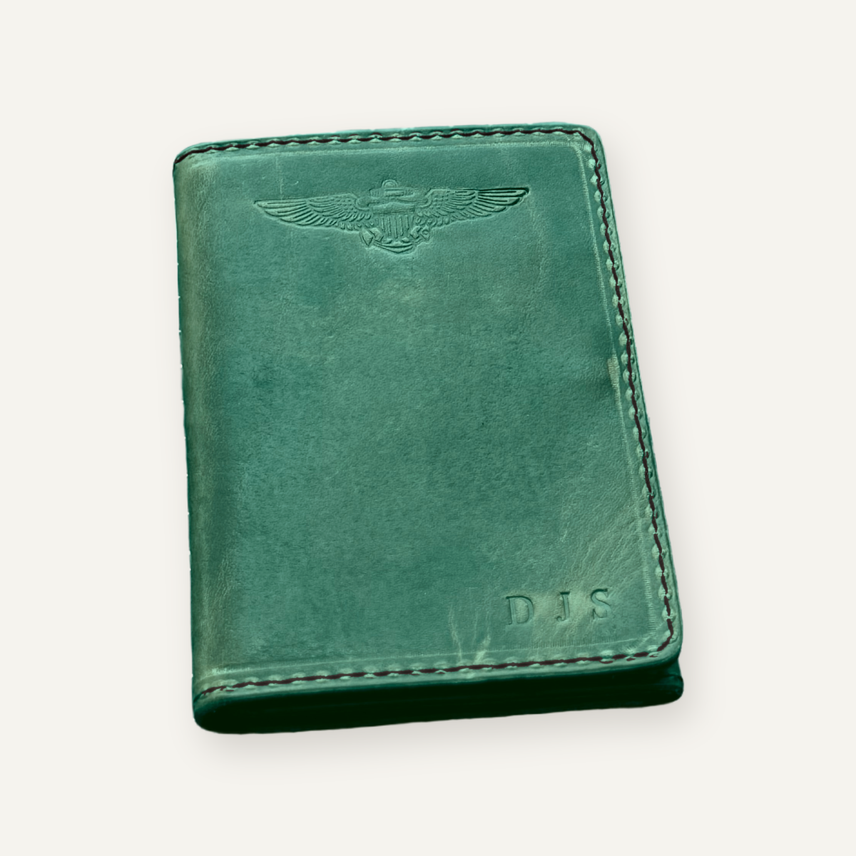 Golf Green Horween Dublin Co-Pilot Trifold 2.0 (digital rendering)