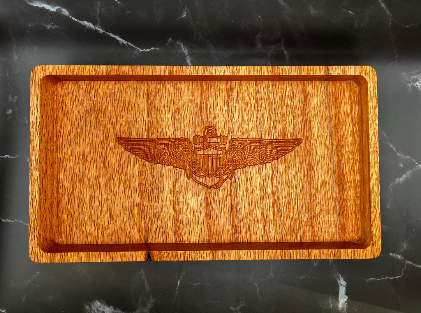 Catch-All Tray - Naval Aviator Wings Engraved