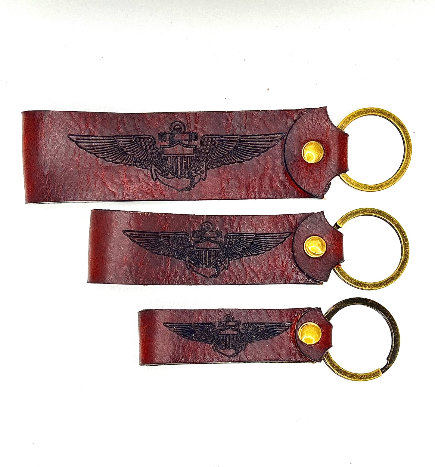 Aviator Wings Leather Keychain Loop