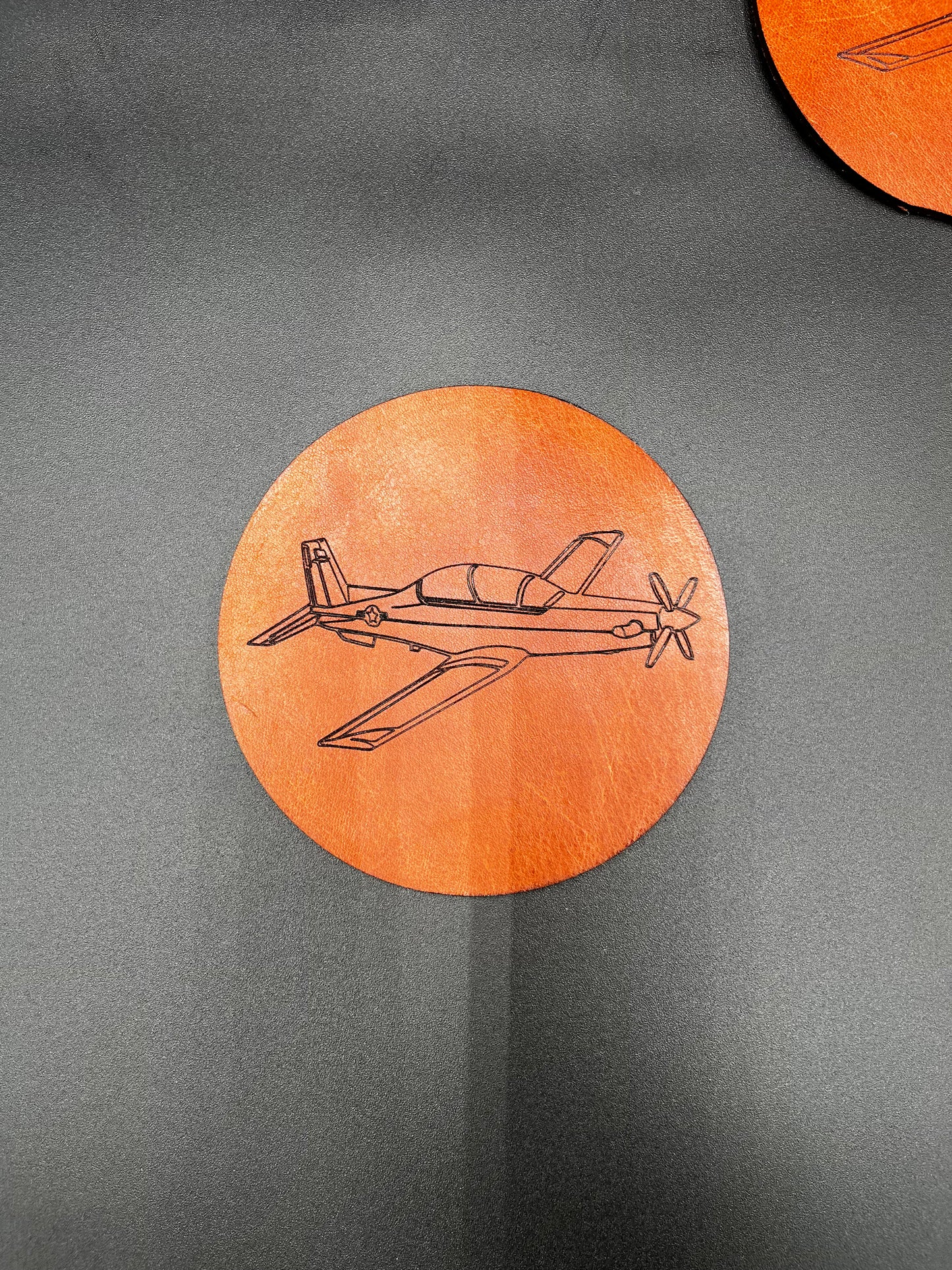 Leather Coasters - T-6B Texan II / Naval Aviator Wings