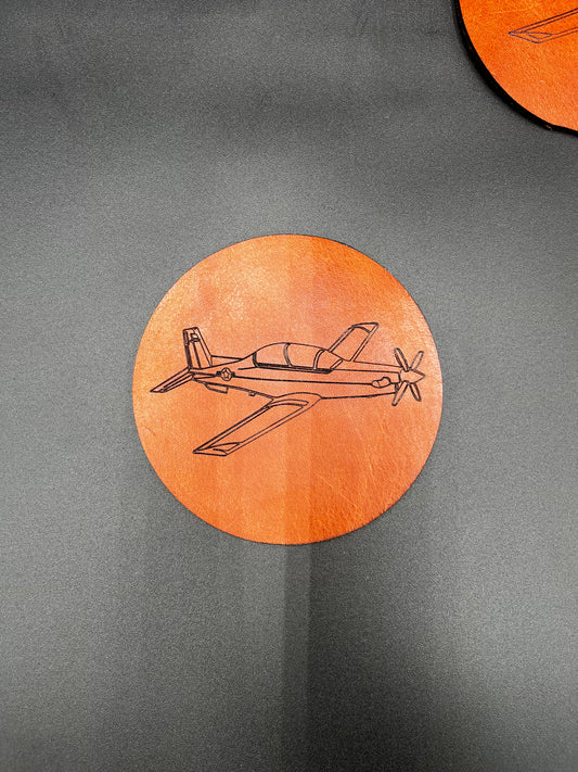 Leather Coasters - T-6B Texan II / Naval Aviator Wings