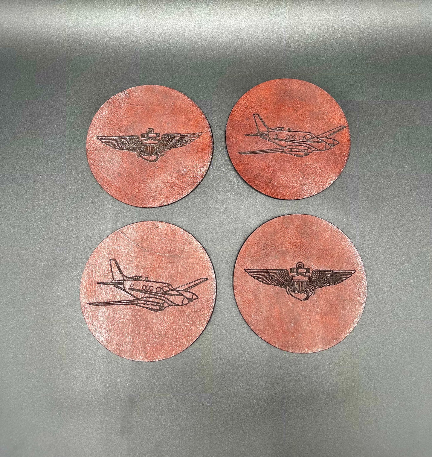 Leather Coasters T-44C Pegasus / Naval Aviator Wings