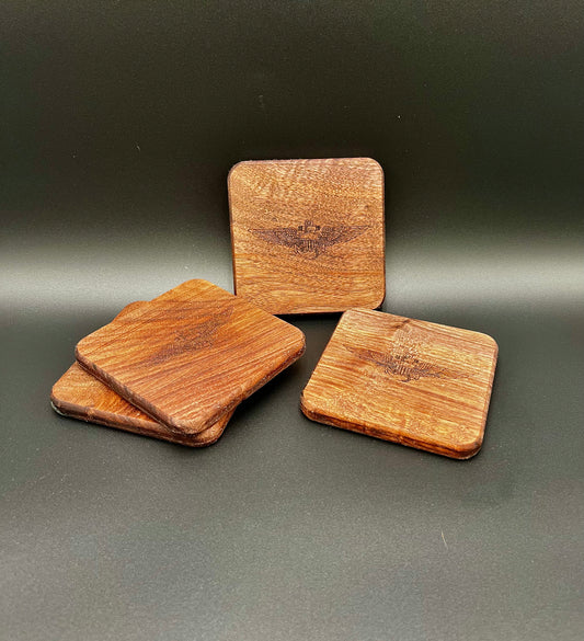 Walnut - Wings Engraved Coasters